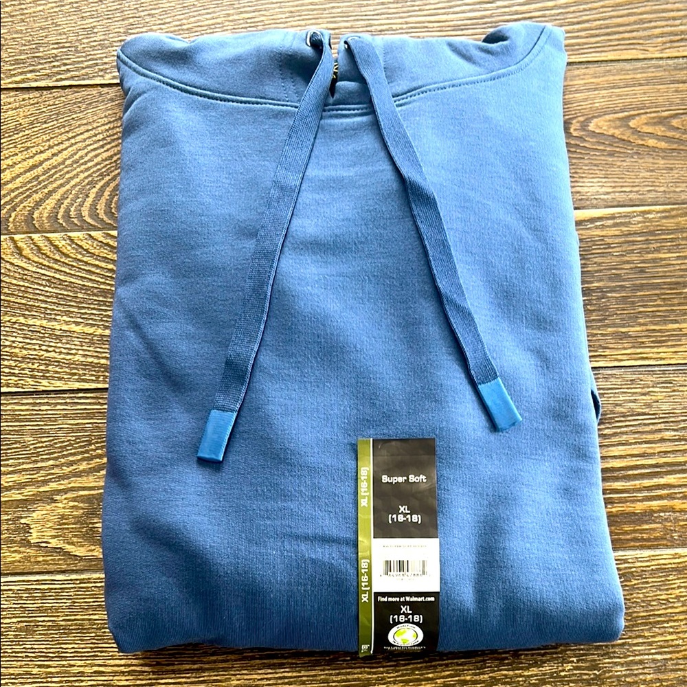 Athletic Works Men’s Blue Hooded Sweater with Cozy Fabric Men’s XL Hoodie‎ New